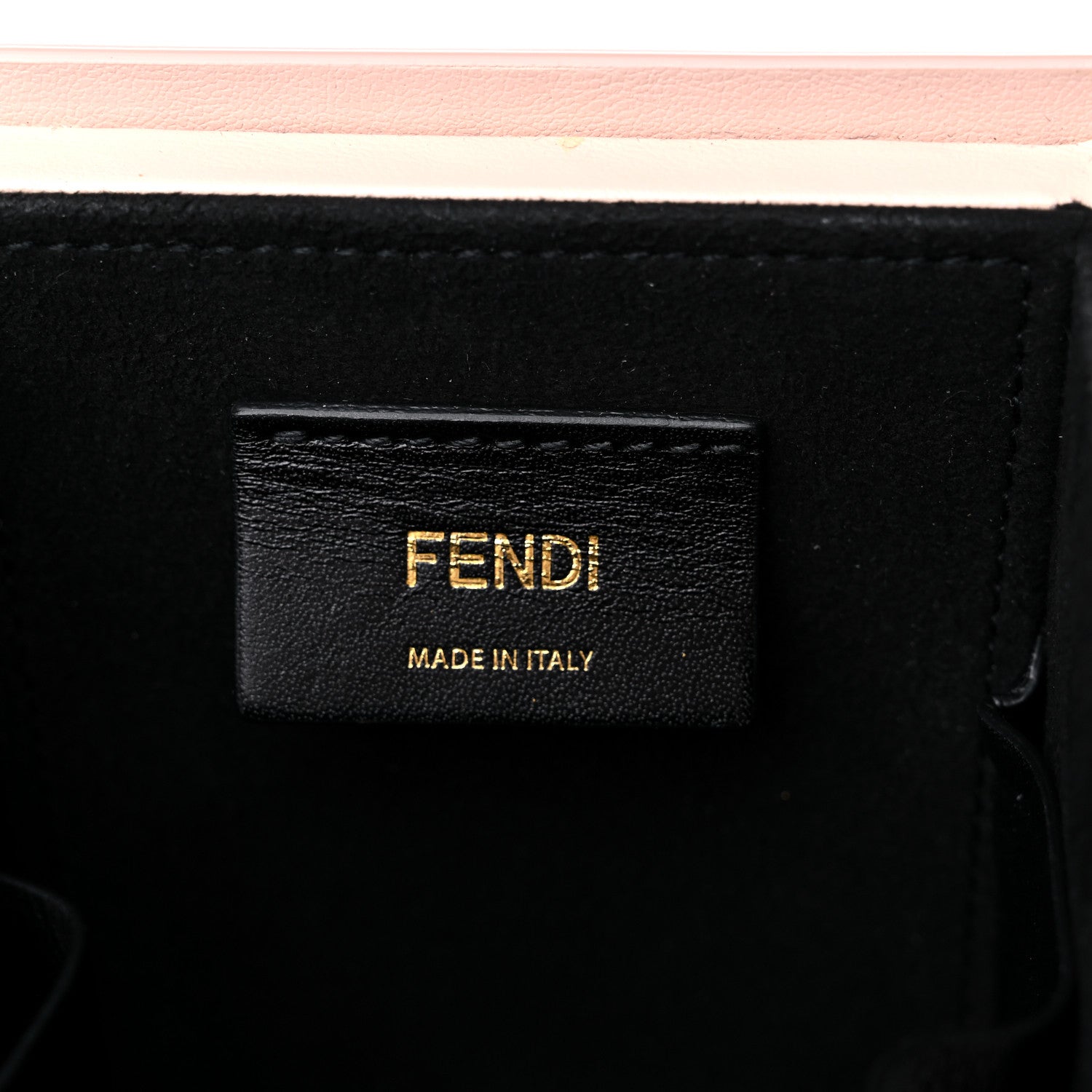 Fendi Vitello Fluffy Logo Vertical Box Rosa Quarzo Black 6 of 9