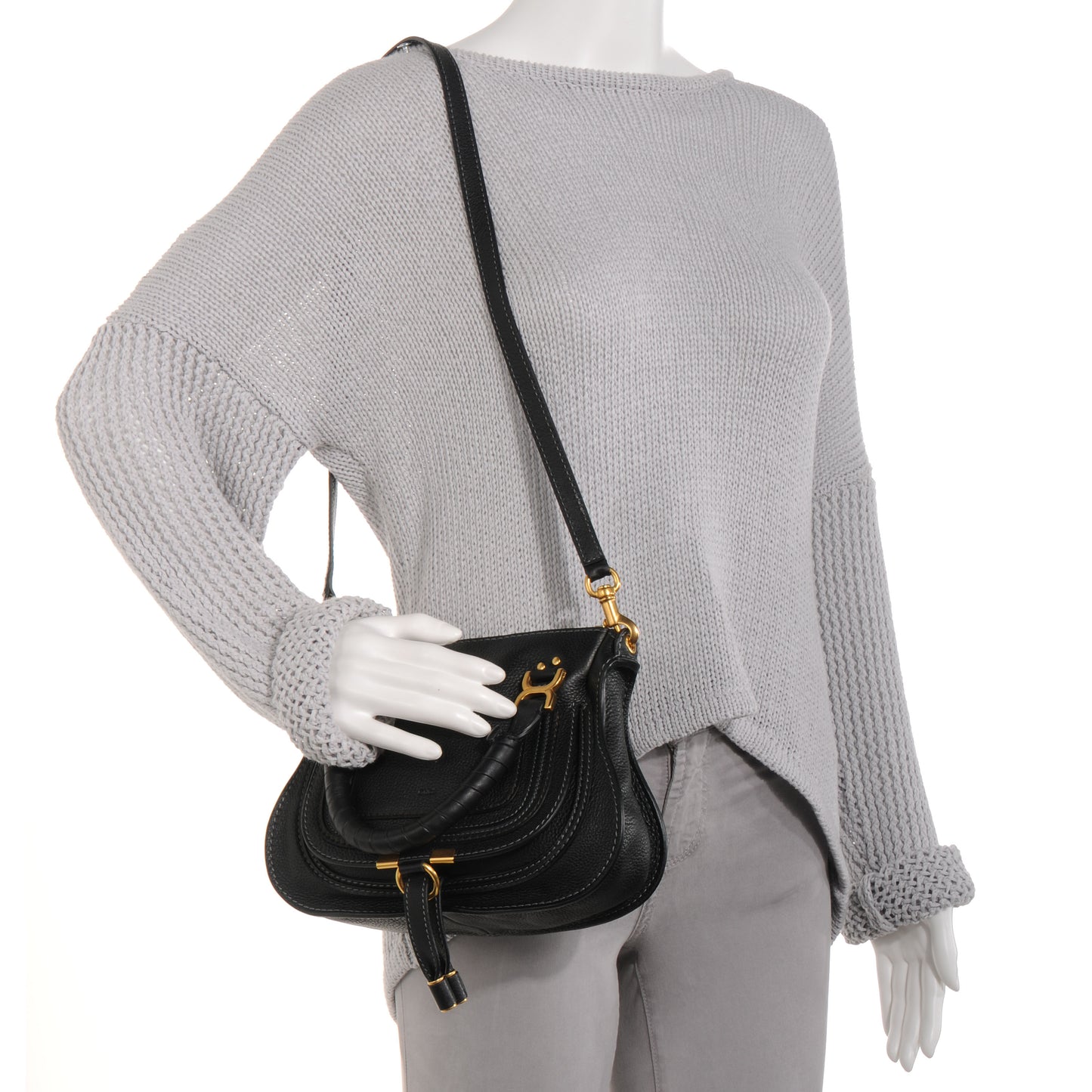 Calfskin Mini Marcie Satchel Black