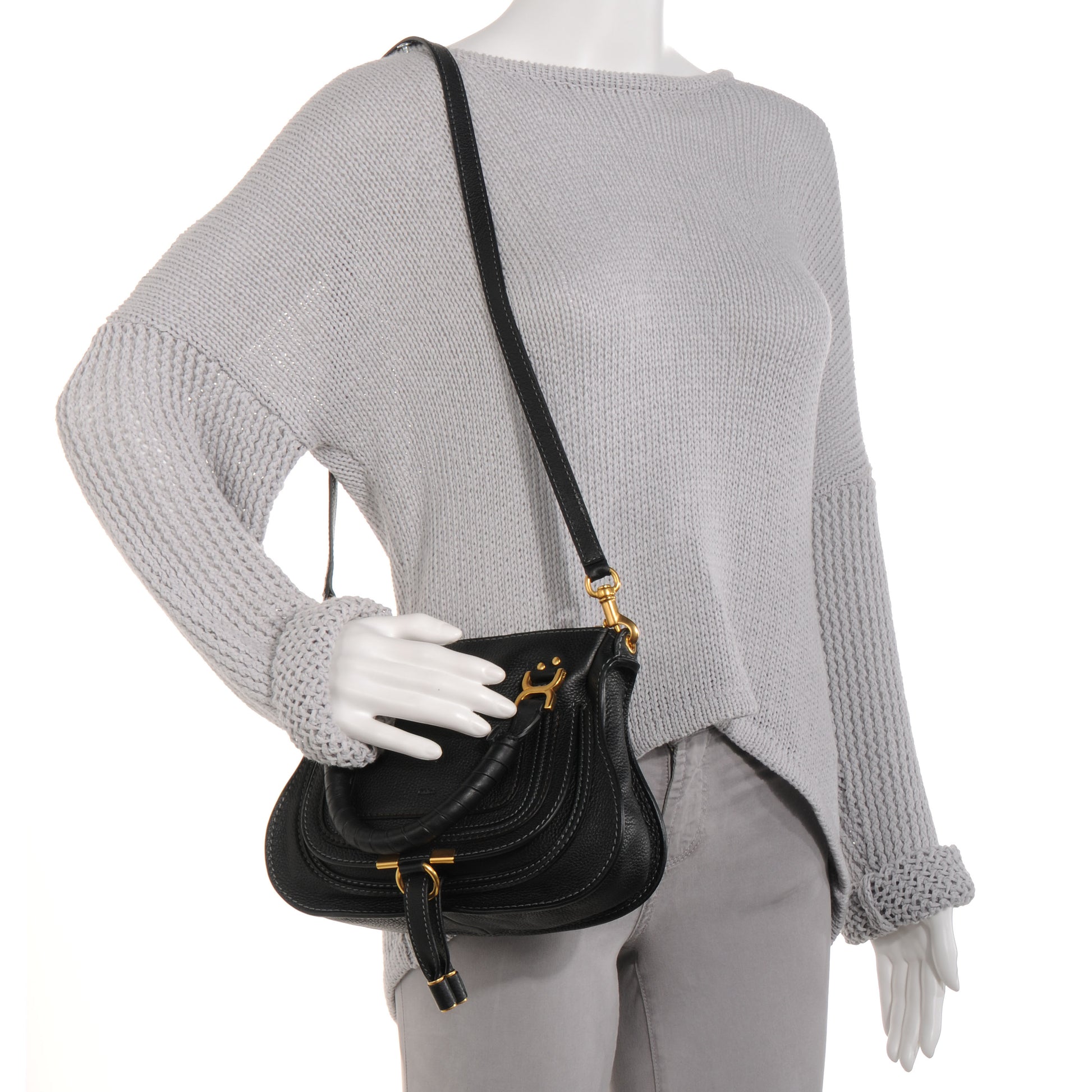 Chloe Calfskin Mini Marcie Satchel Black 2 of 9