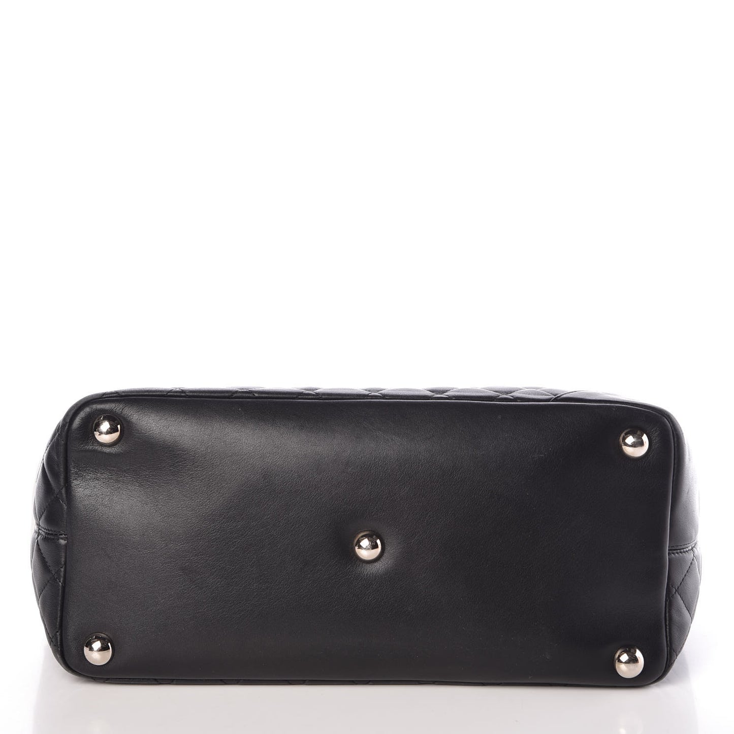 Calfskin Quilted Large Cambon Tote Black White