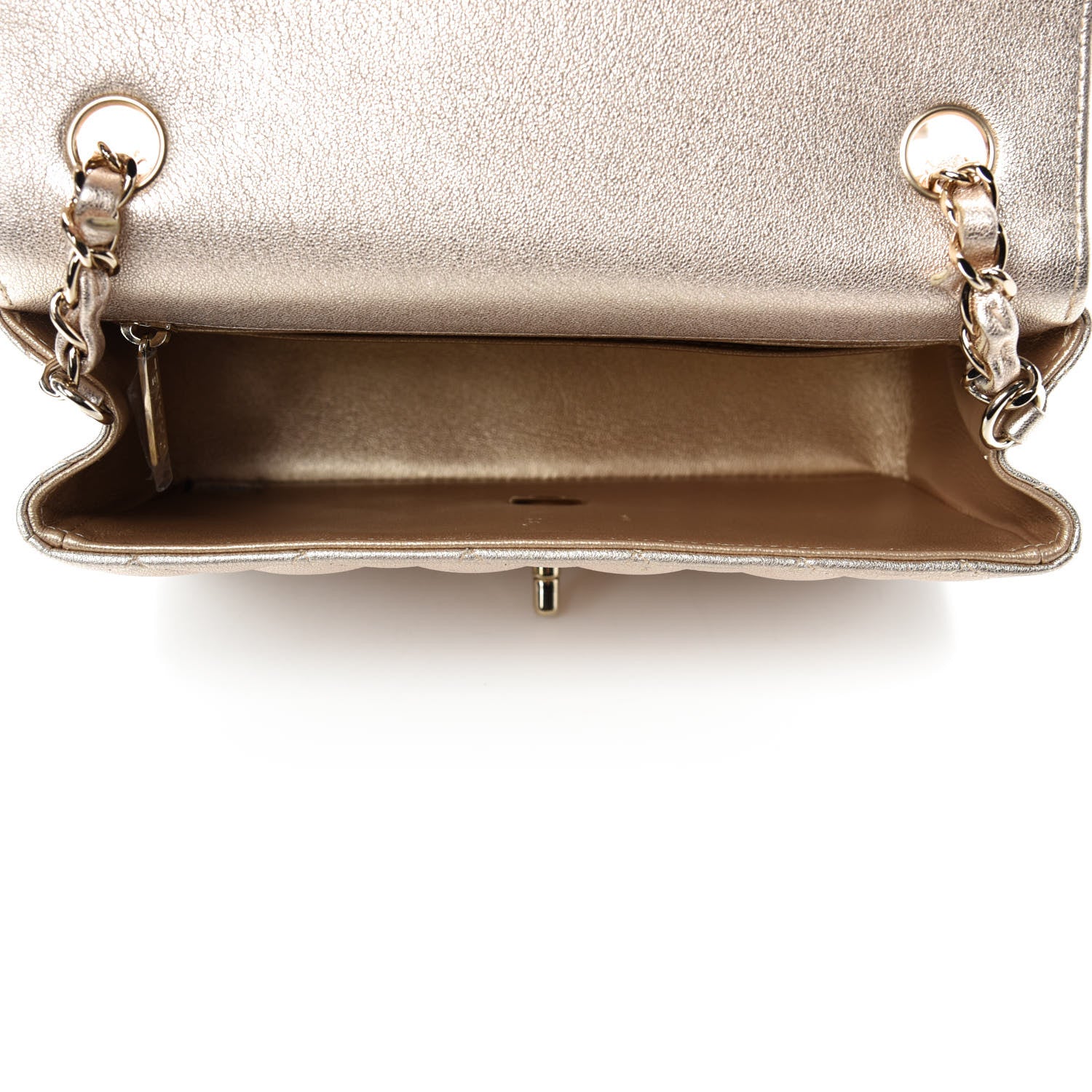 Chanel Metallic Lambskin Quilted Mini Rectangular Flap Gold 5 of 13
