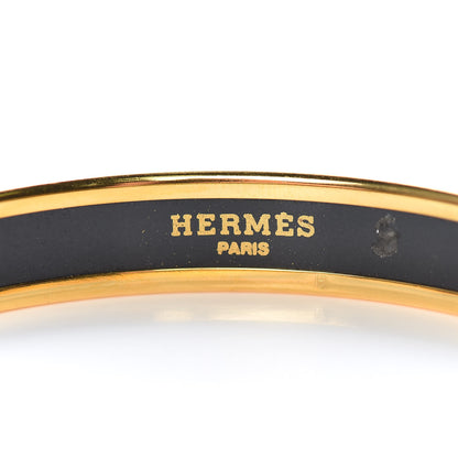 Hermes Enamel Printed Wheels Of Carriage Caleche Narrow Bracelet 65 4 of 6