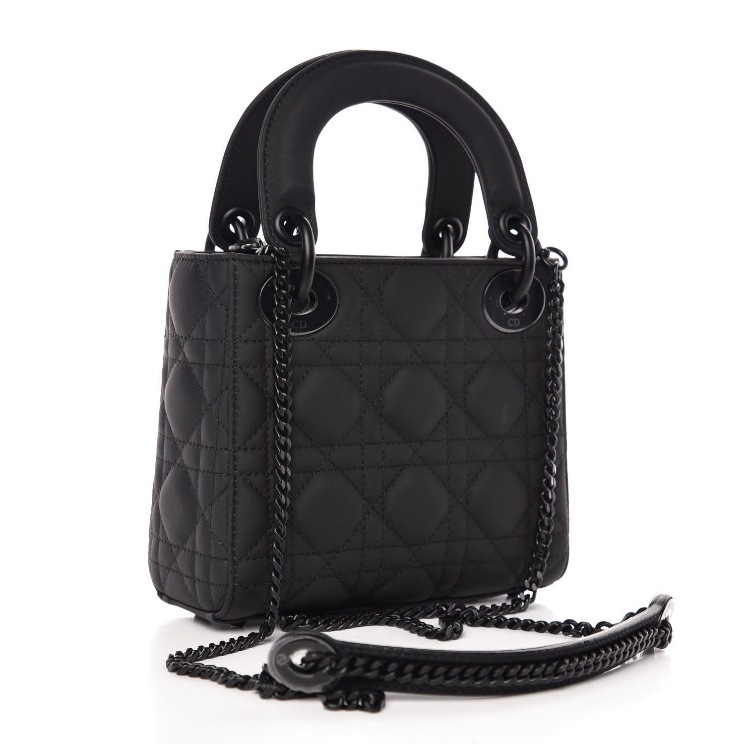 Christian Dior Ultra Matte Calfskin Cannage Mini Lady Dior Black 3 of 8