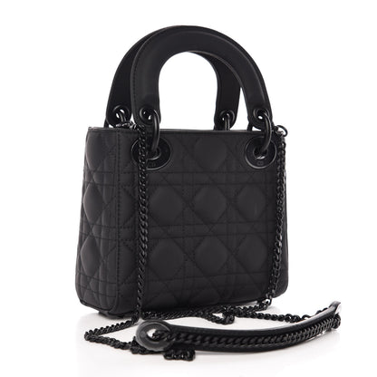 Christian Dior Ultra Matte Calfskin Cannage Mini Lady Dior Black 3 of 8