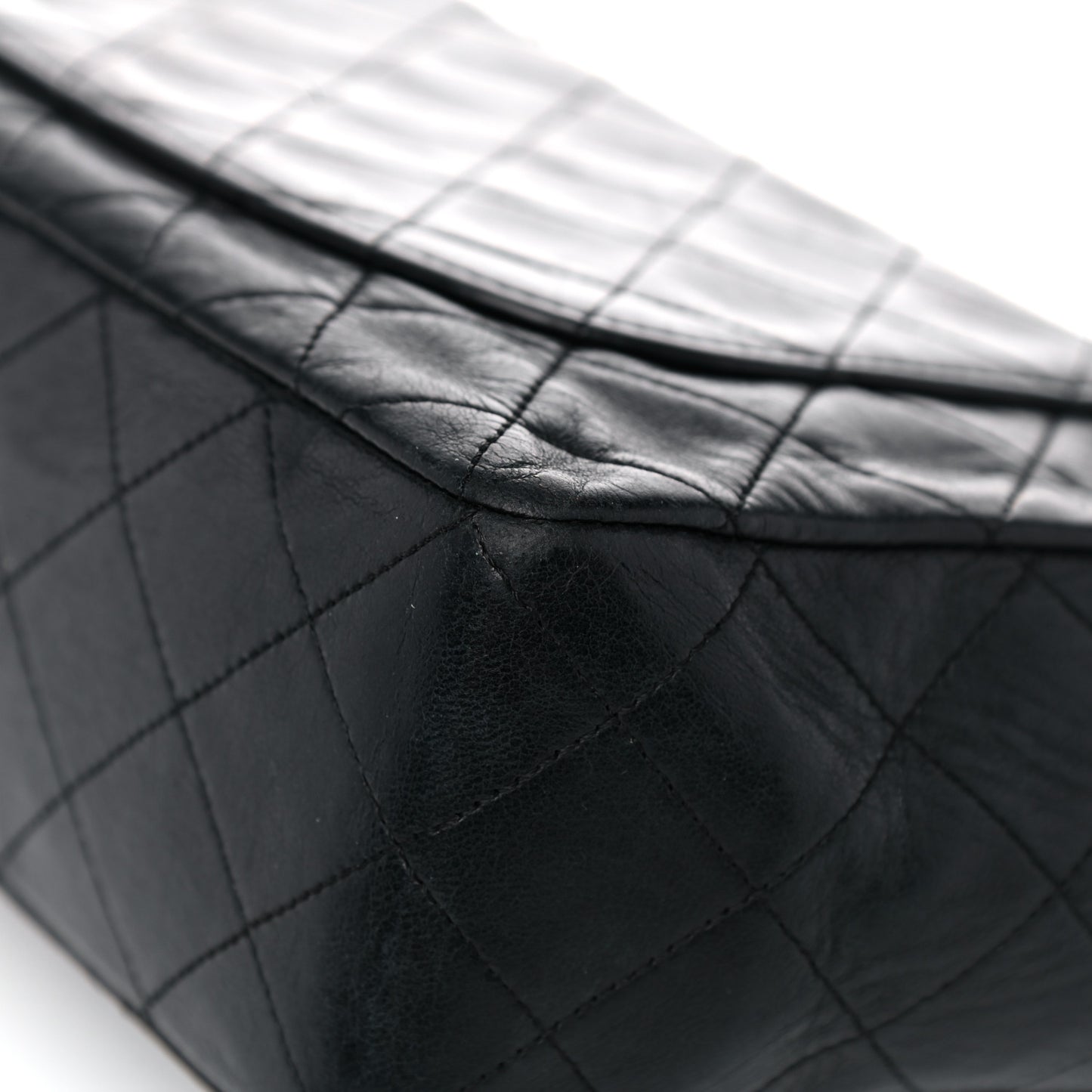 Lambskin Quilted Medium Single Flap Black