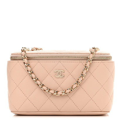 Chanel Caviar Quilted Small Vanity Case With Chain Light Beige 1 of 11