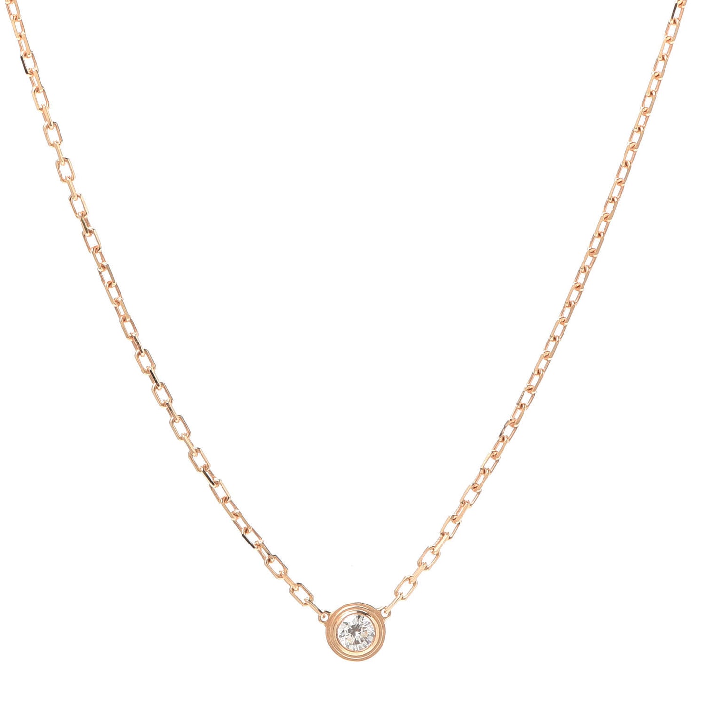 18K Pink Gold Diamond SM D'Amour Pendant Necklace