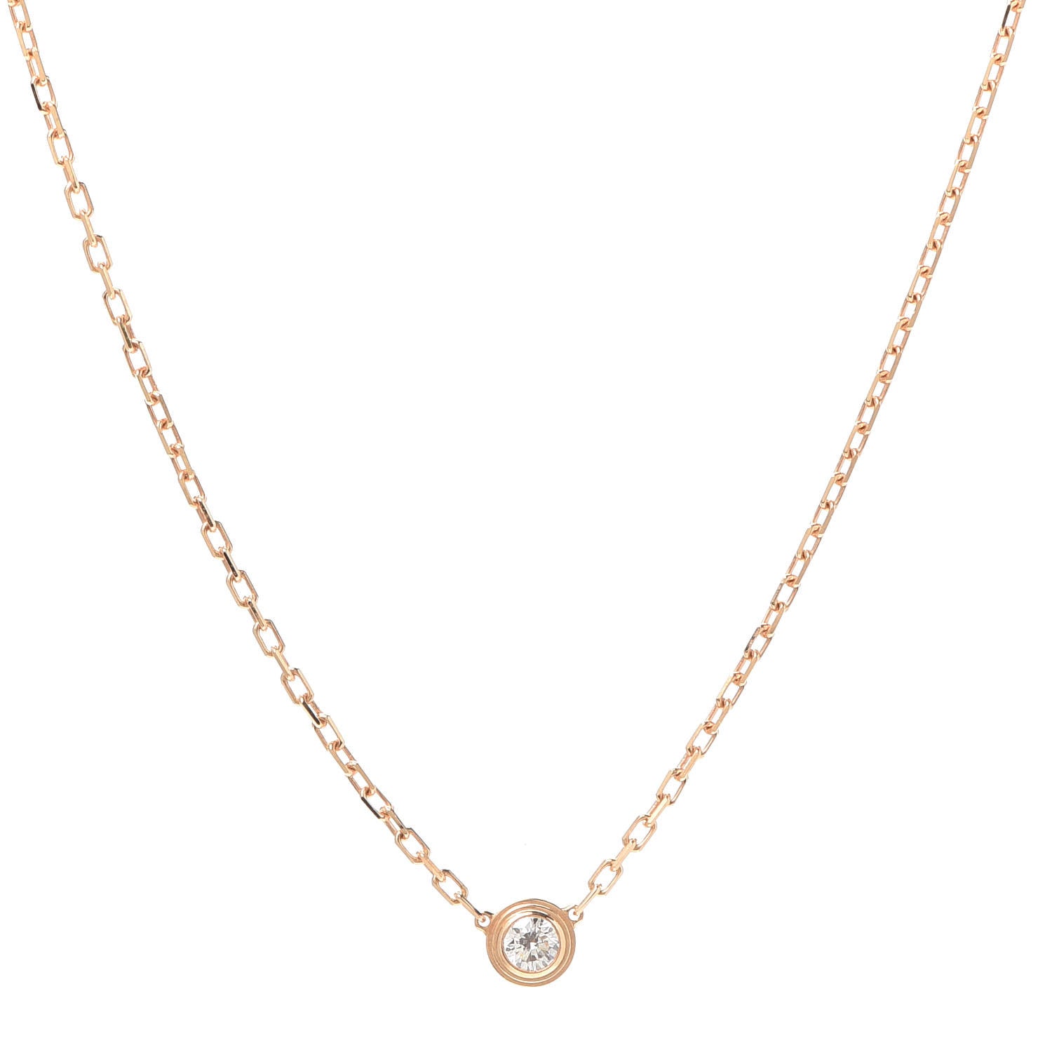 Cartier 18K Pink Gold Diamond SM D'Amour Pendant Necklace 1 of 6