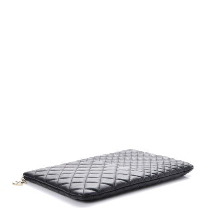 Chanel Lambskin Bi Quilted Medium Cosmetic Case Black 4 of 8