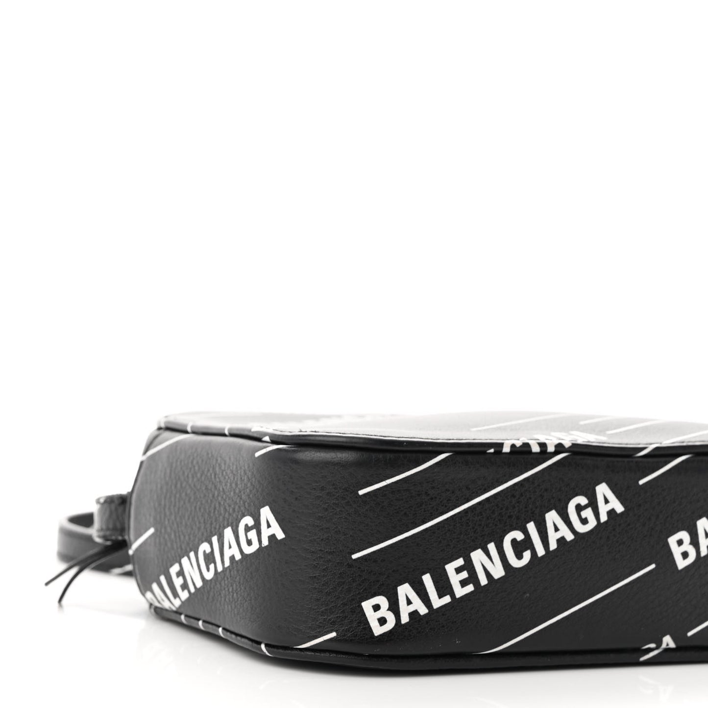 Calfskin Logo Print XS Everyday Camera Bag Black White