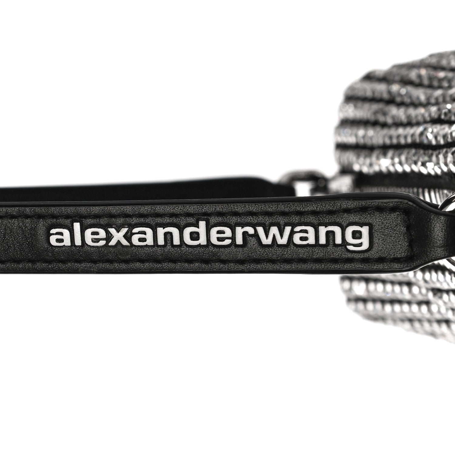 Alexander Wang Mesh Crystal Rhinestone Mini Heiress Pouch Black Silver 9 of 11