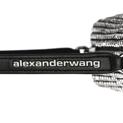 Alexander Wang Mesh Crystal Rhinestone Mini Heiress Pouch Black Silver 9 of 11