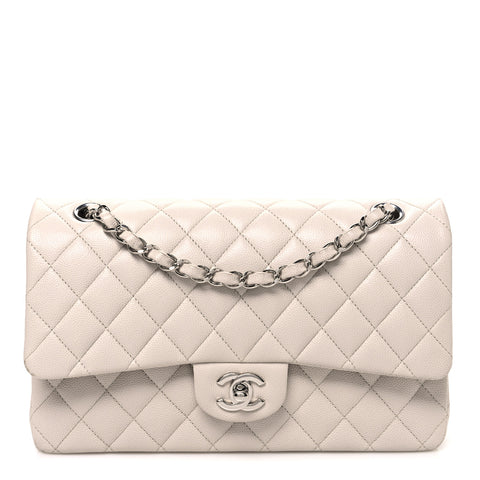 Caviar Quilted Medium Double Flap Ivory
