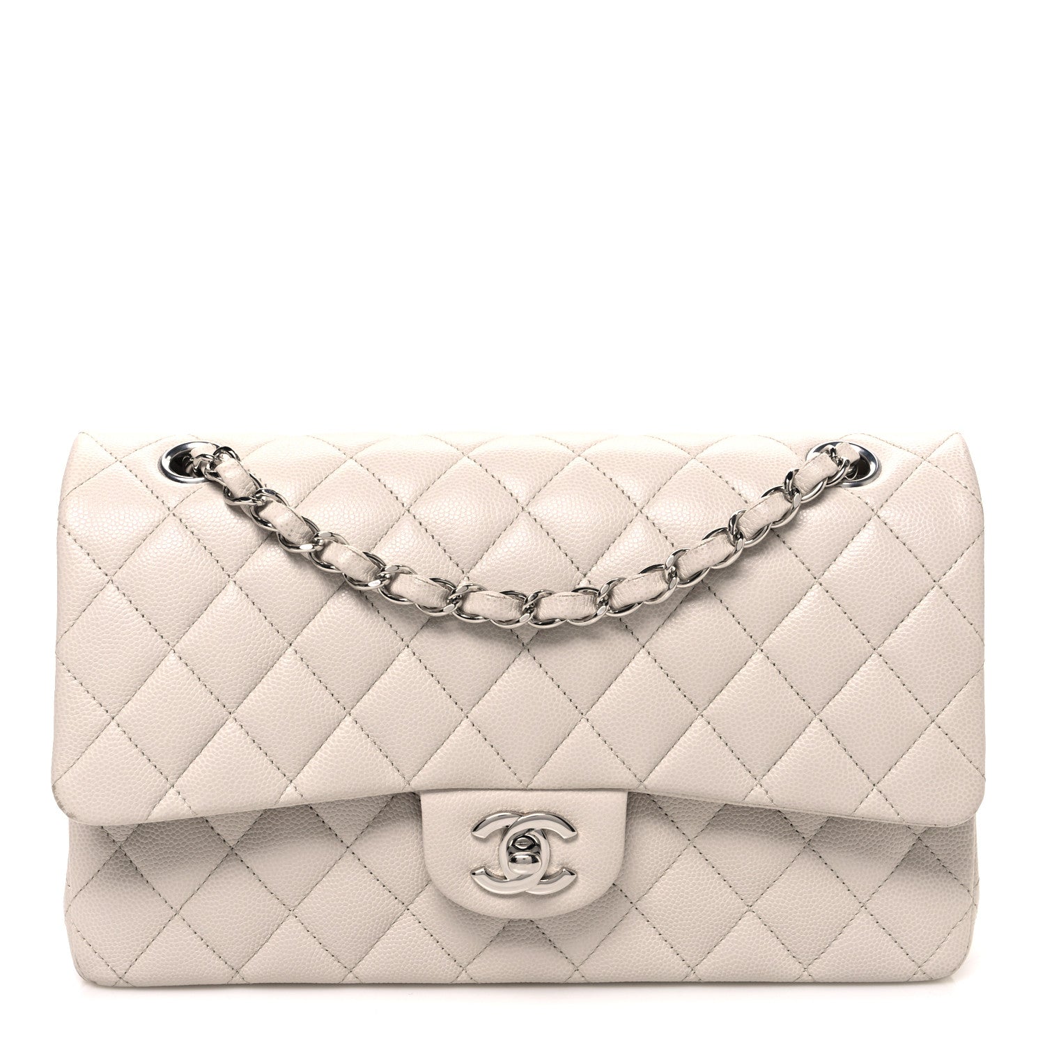 Chanel Caviar Quilted Medium Double Flap Ivory 1 of 10