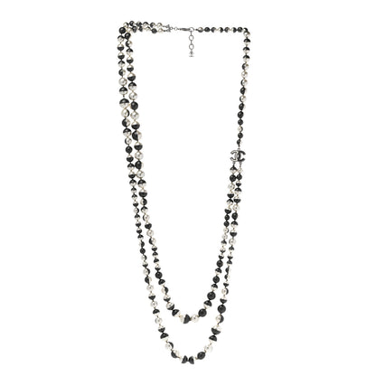 Chanel Pearl CC Long Necklace Ivory Black 3 of 9