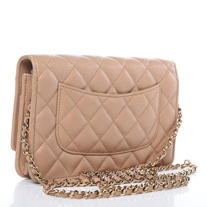 Chanel Caviar Quilted Wallet On Chain WOC Beige 3 of 13