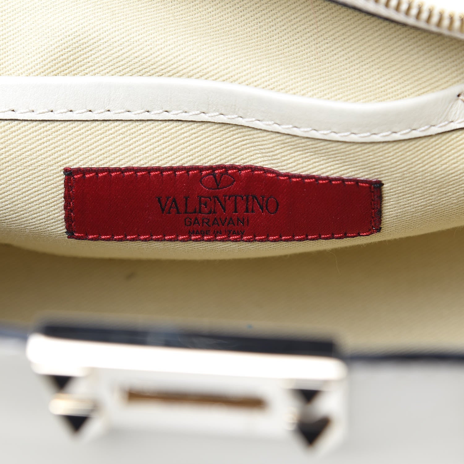 Valentino Garavani Vitello Mini Rockstud Double Handle Tote Ivory 6 of 13