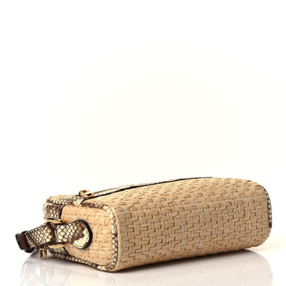 Gucci Raffia Elaphe Mini Ophidia Shoulder Bag Natural Cream Brown 3 of 4