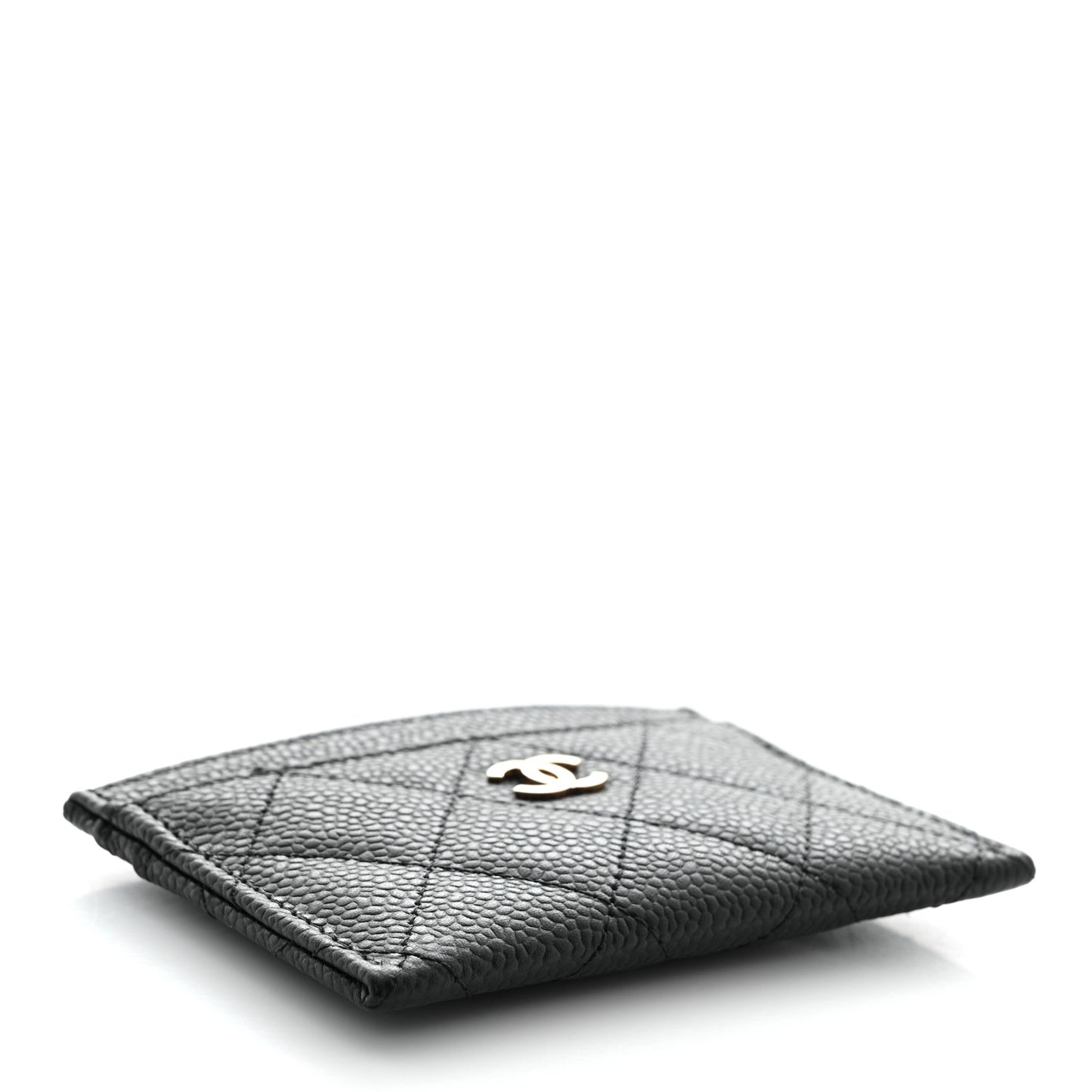 Caviar Quilted Card Holder Black