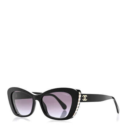 Chanel Acetate Pearl Cat Eye CC Sunglasses 5481-H-A Black 1 of 7