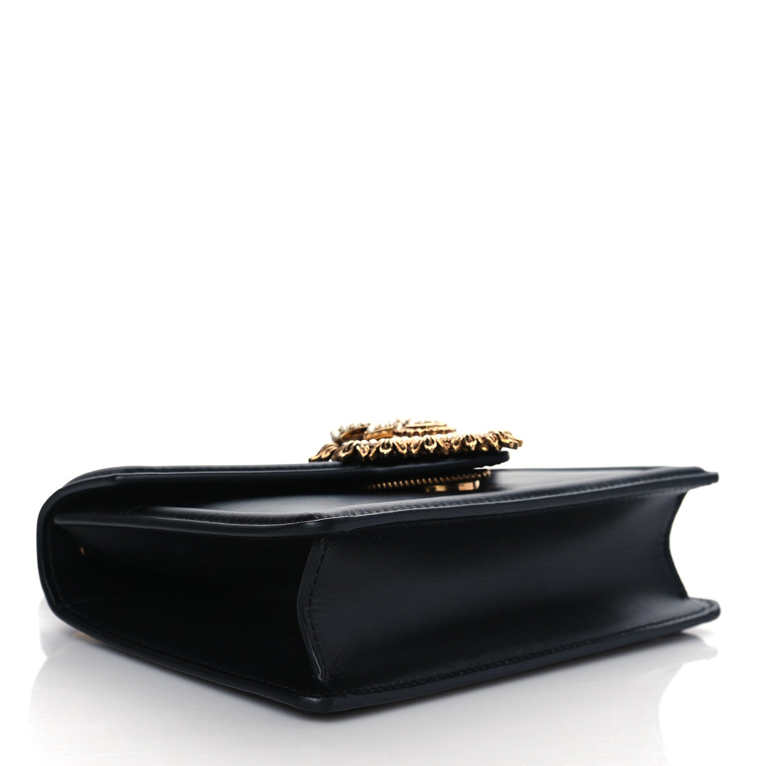 Dolce & Gabbana Smooth Calfskin Small Devotion Envelope Top Handle Bag Black 4 of 9