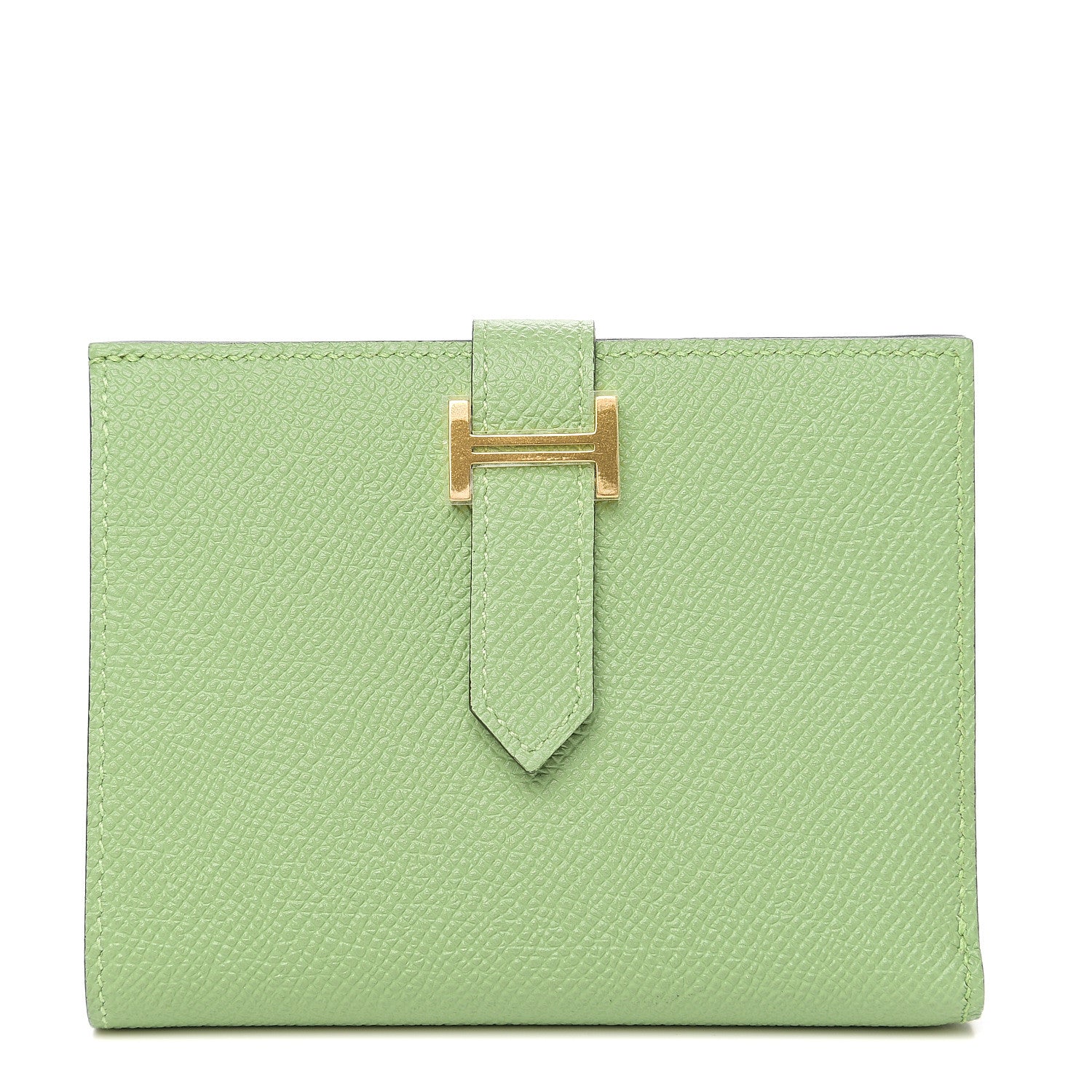 Hermes Epsom Verso Bearn Compact Wallet Vert Criquet Bleu Brume 1 of 7