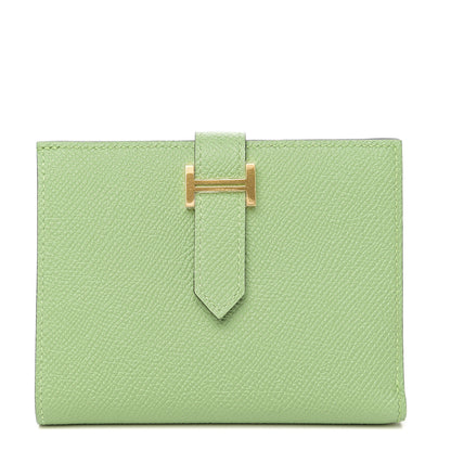 Hermes Epsom Verso Bearn Compact Wallet Vert Criquet Bleu Brume 1 of 7