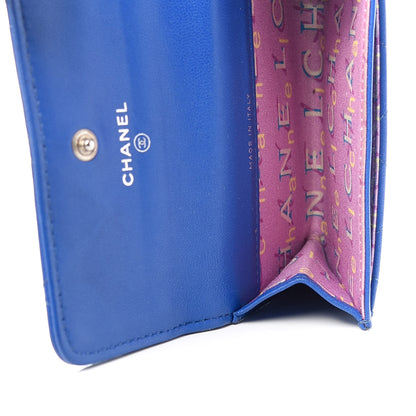 Chanel Lambskin Quilted Flap Card Holder Blue 5 of 9