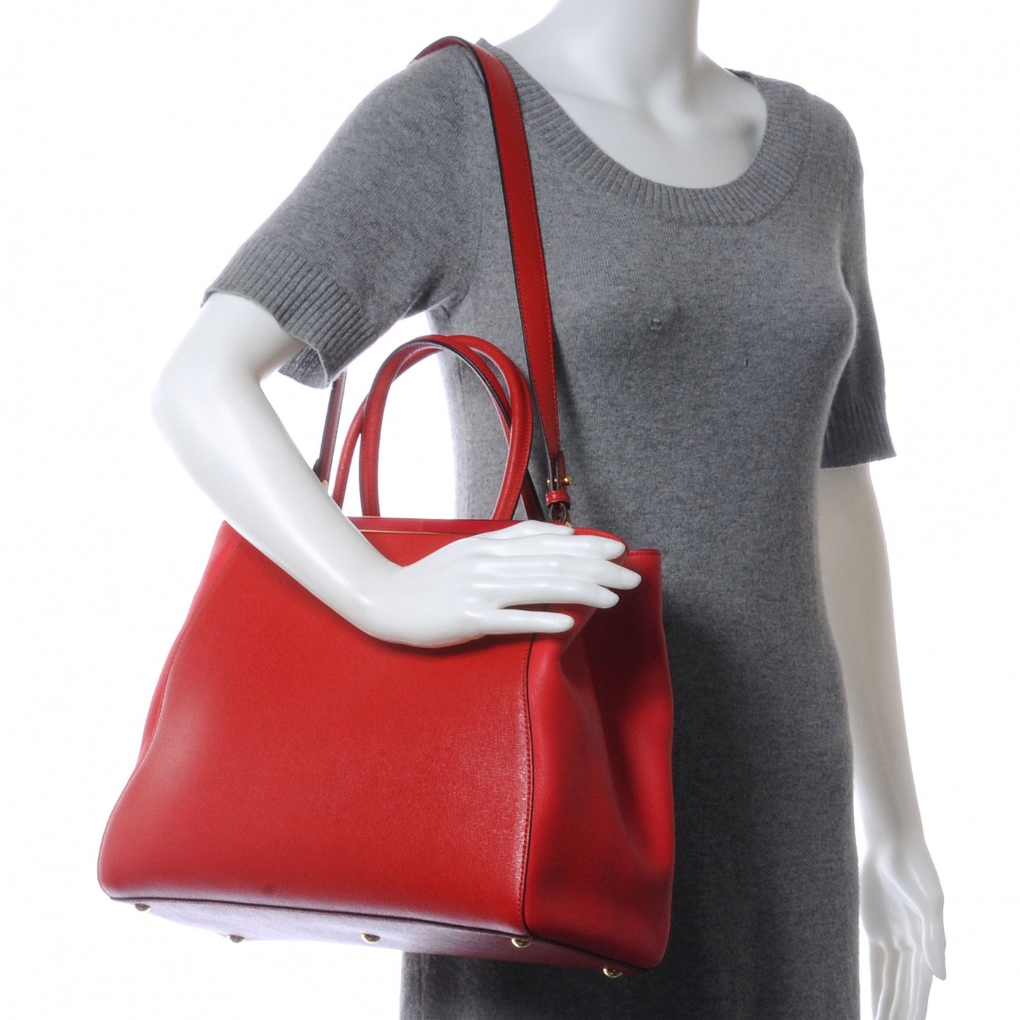 Vitello Elite Flamingo Regular 2Jours Tote Rosso Fiamma