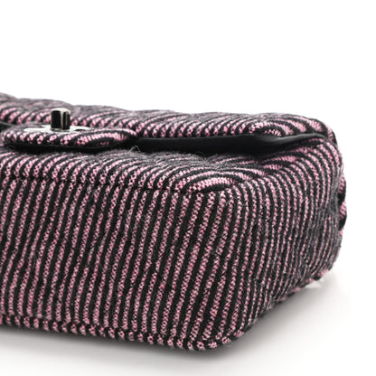 Chanel Wool Tweed Quilted Mini Rectangular Flap Pink Black 9 of 10