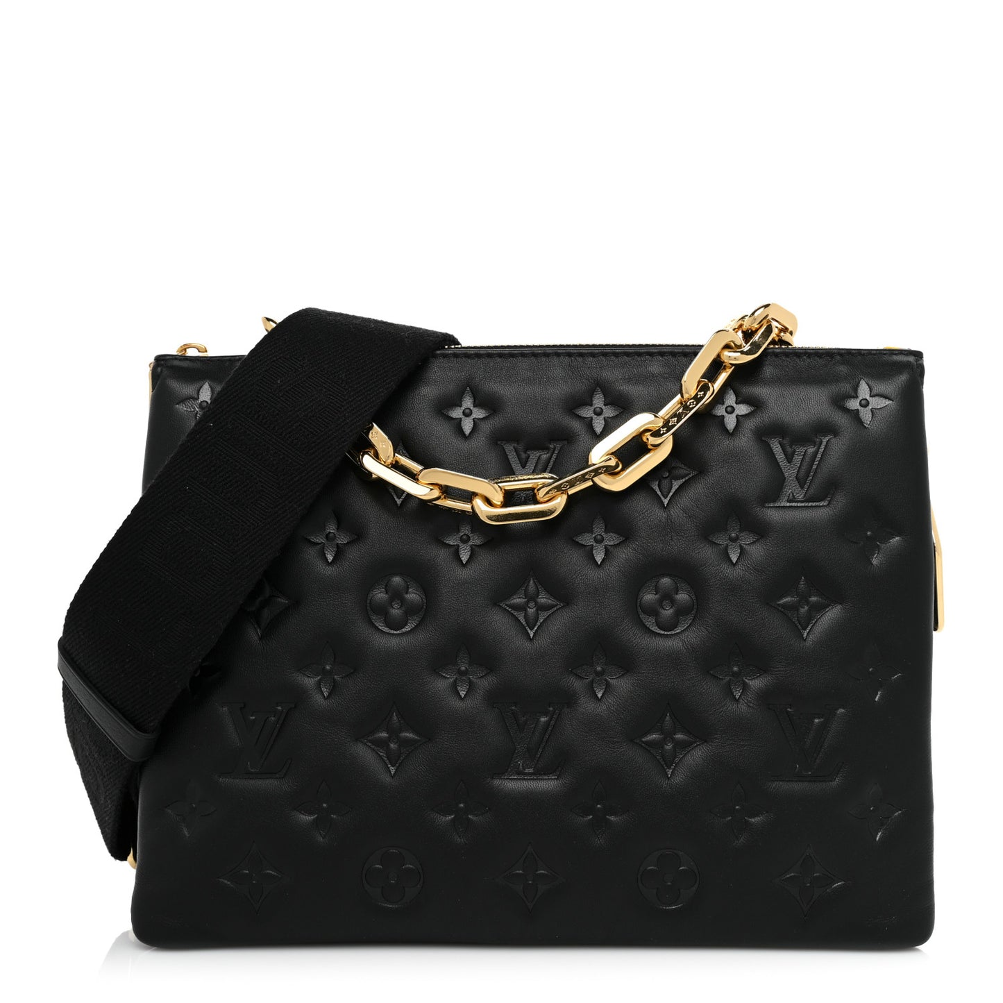 Lambskin Embossed Monogram Coussin PM Black