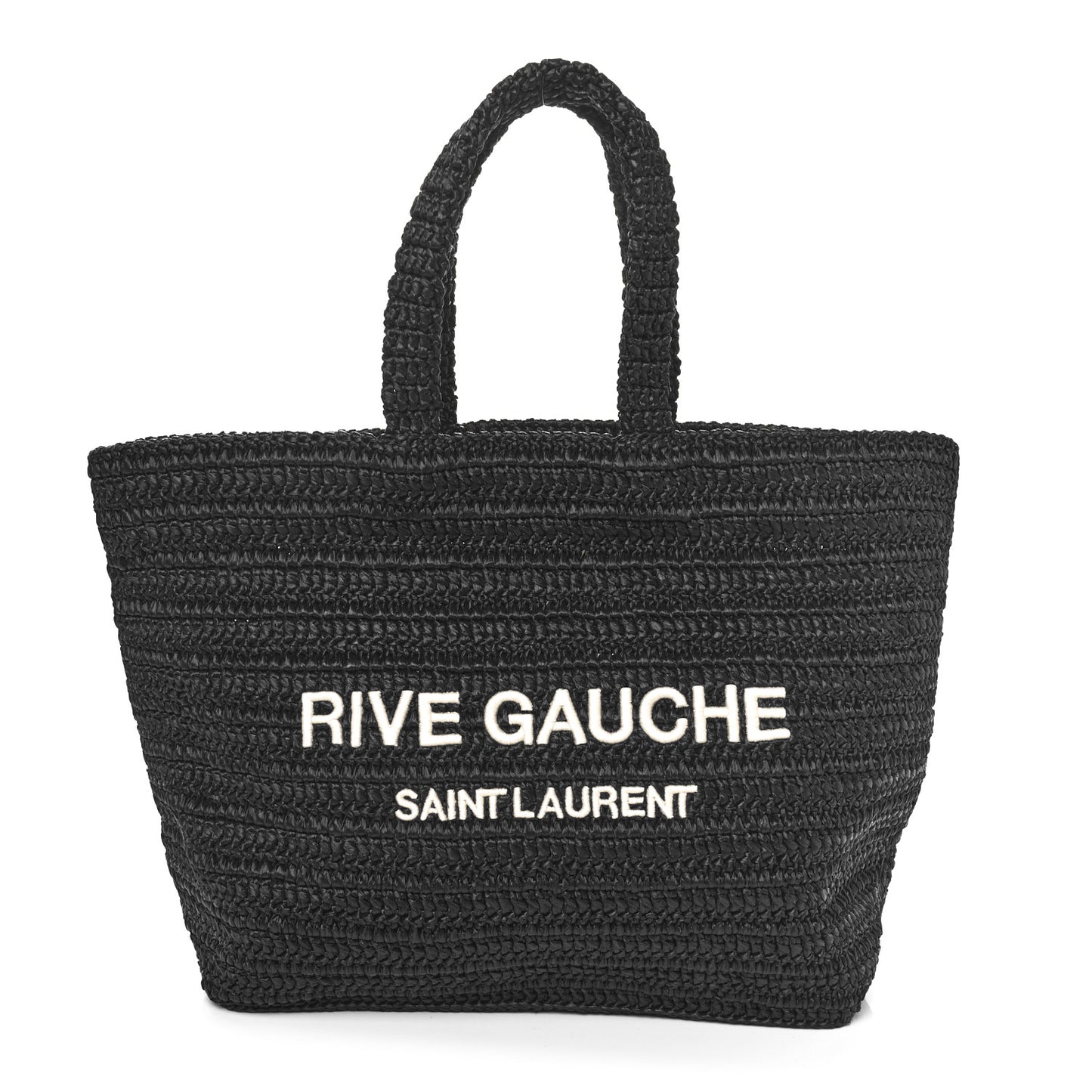 Raffia Rive Gauche Tote Black