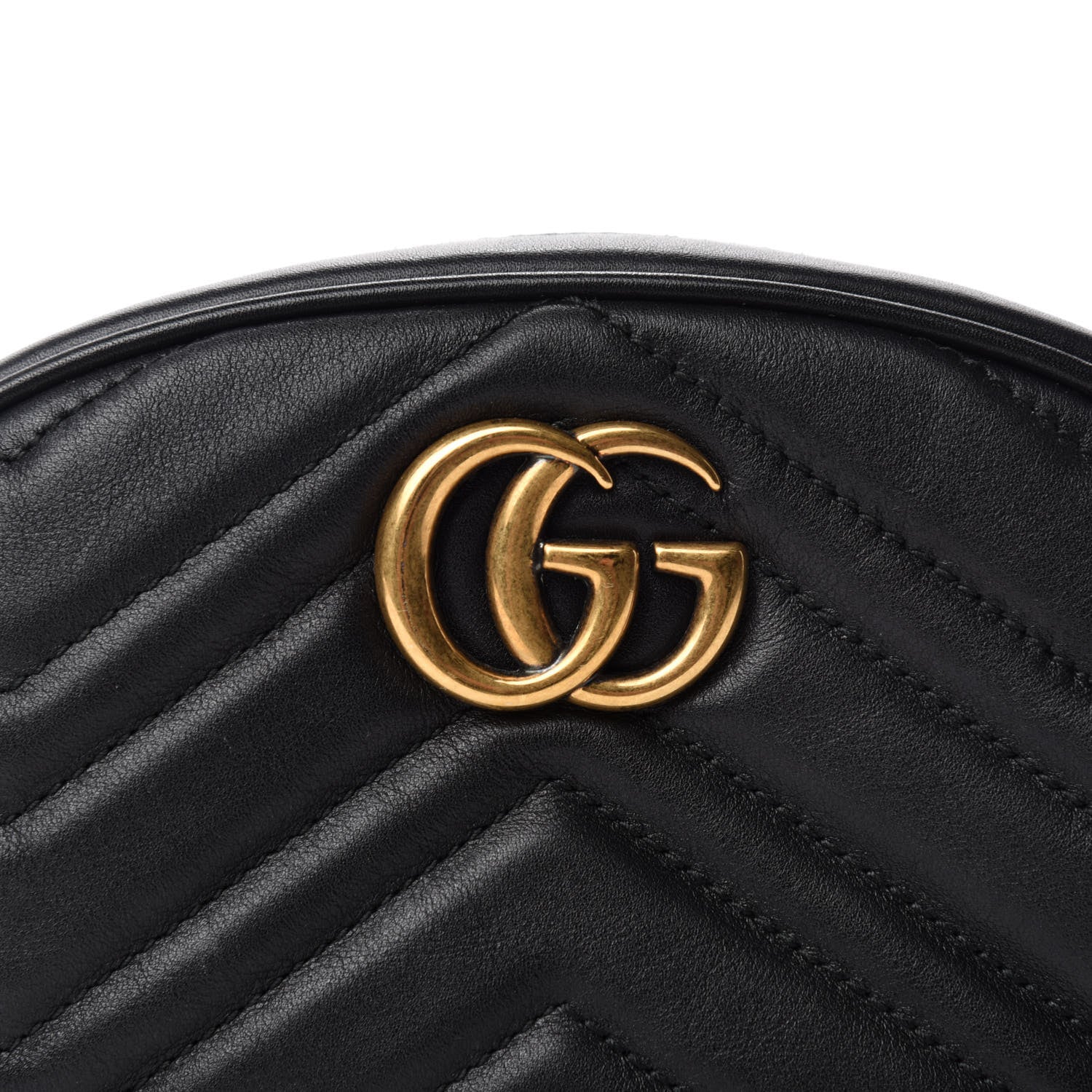 Gucci Calfskin Matelasse GG Marmont Belt Bag 95 38 Black 12 of 12