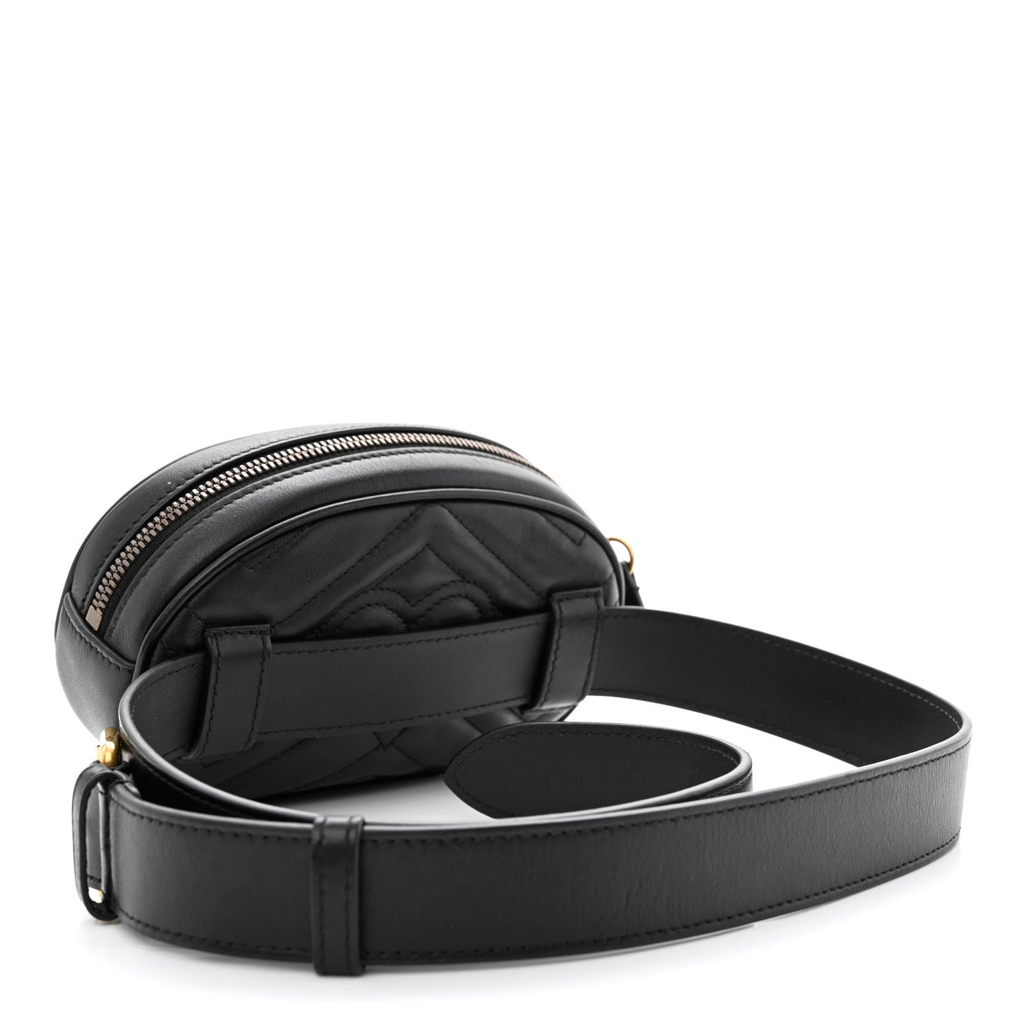 Gucci Calfskin Matelasse GG Marmont Belt Bag 85 34 Black 3 of 11