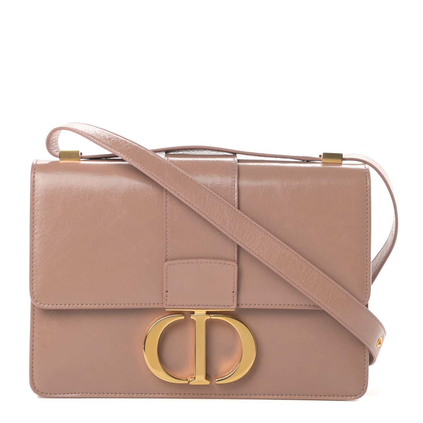 Shiny Crinkled Lambskin 30 Montaigne Flap Bag Fard
