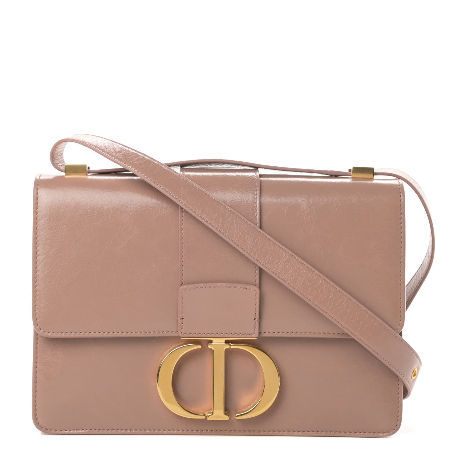 Christian Dior Shiny Crinkled Lambskin 30 Montaigne Flap Bag Fard 1 of 11