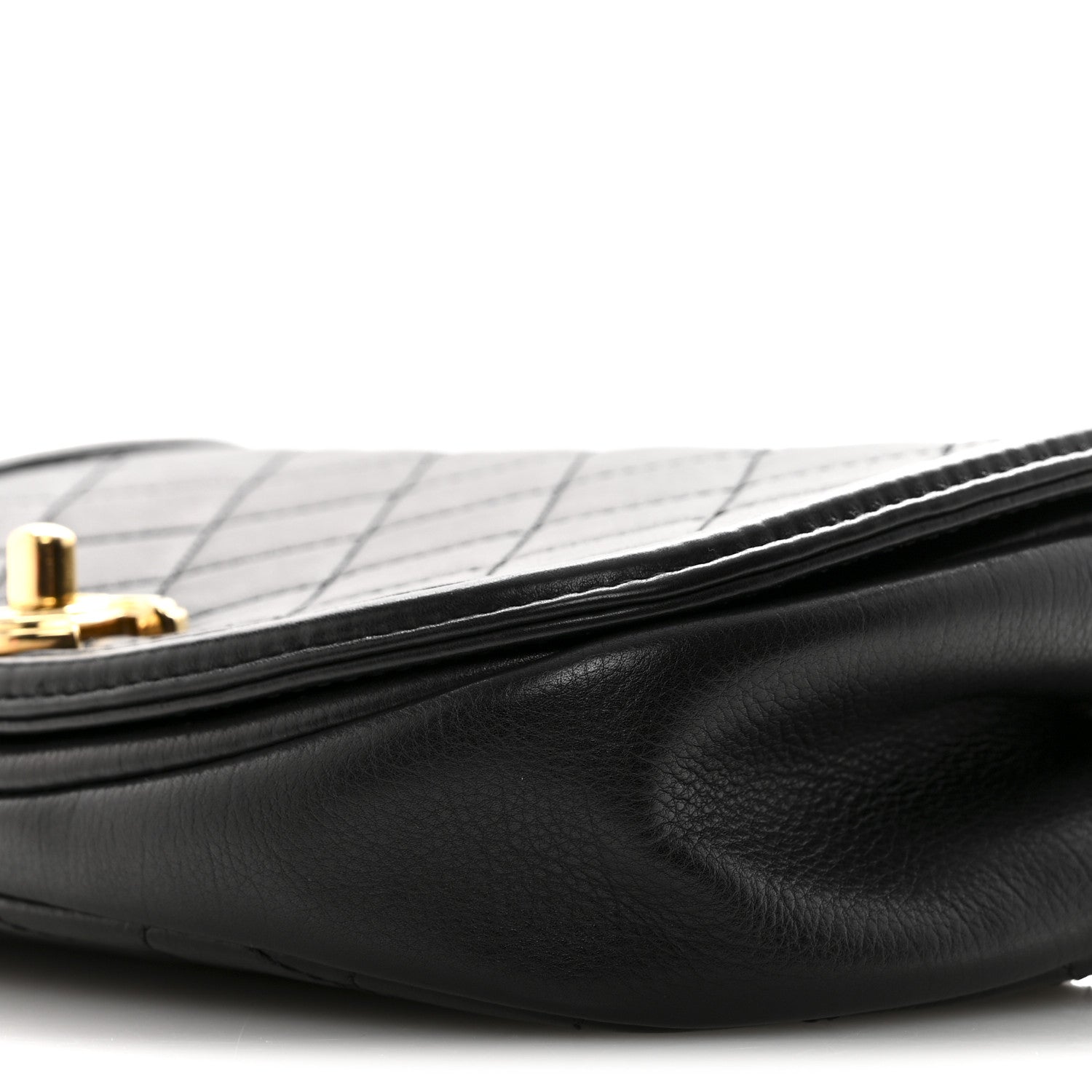 Chanel Calfskin Quilted Small Underline Flap Black 10 of 12