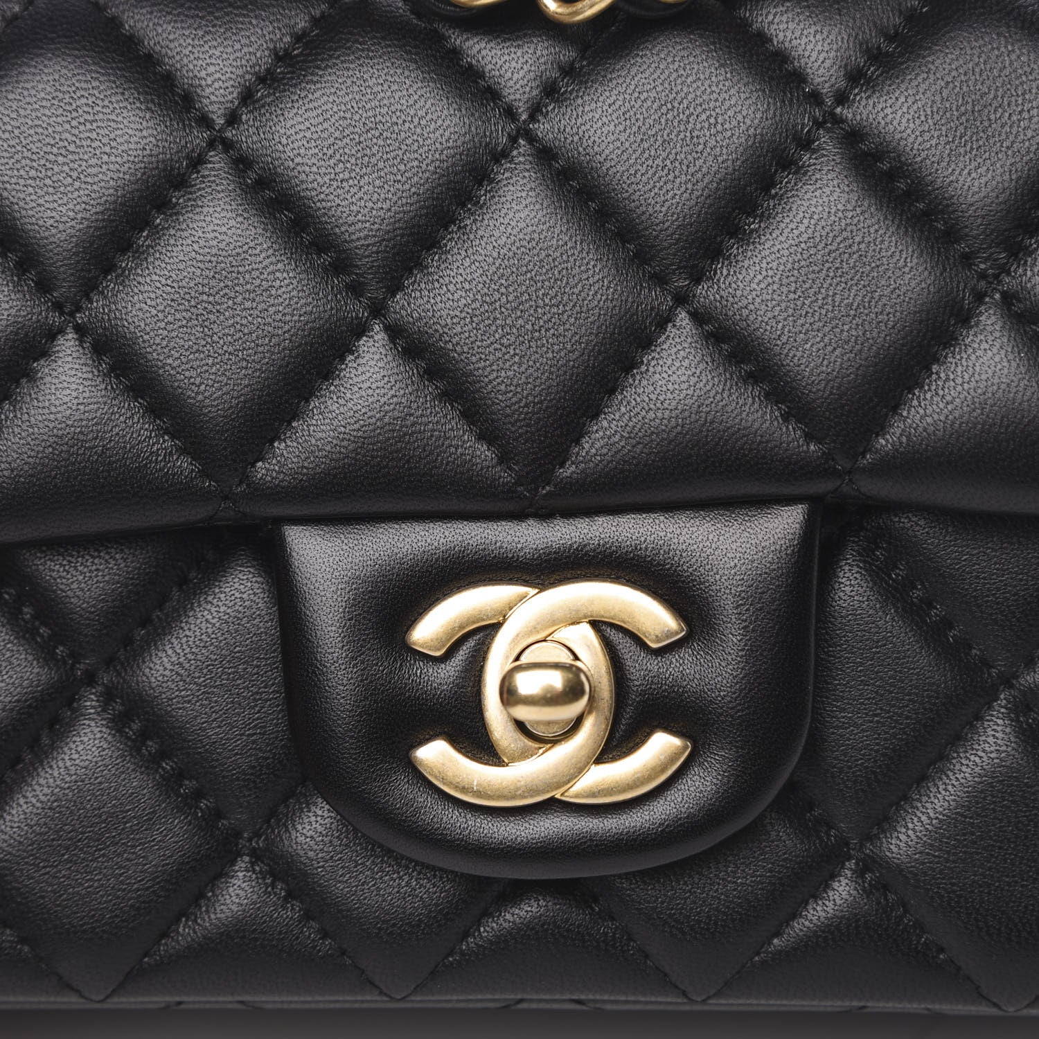 Chanel Lambskin Quilted Mini Rectangular Flap Black 10 of 12