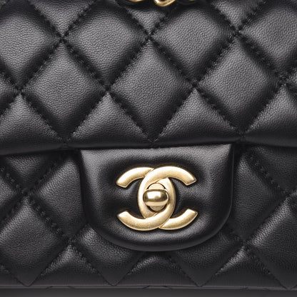 Chanel Lambskin Quilted Mini Rectangular Flap Black 10 of 12