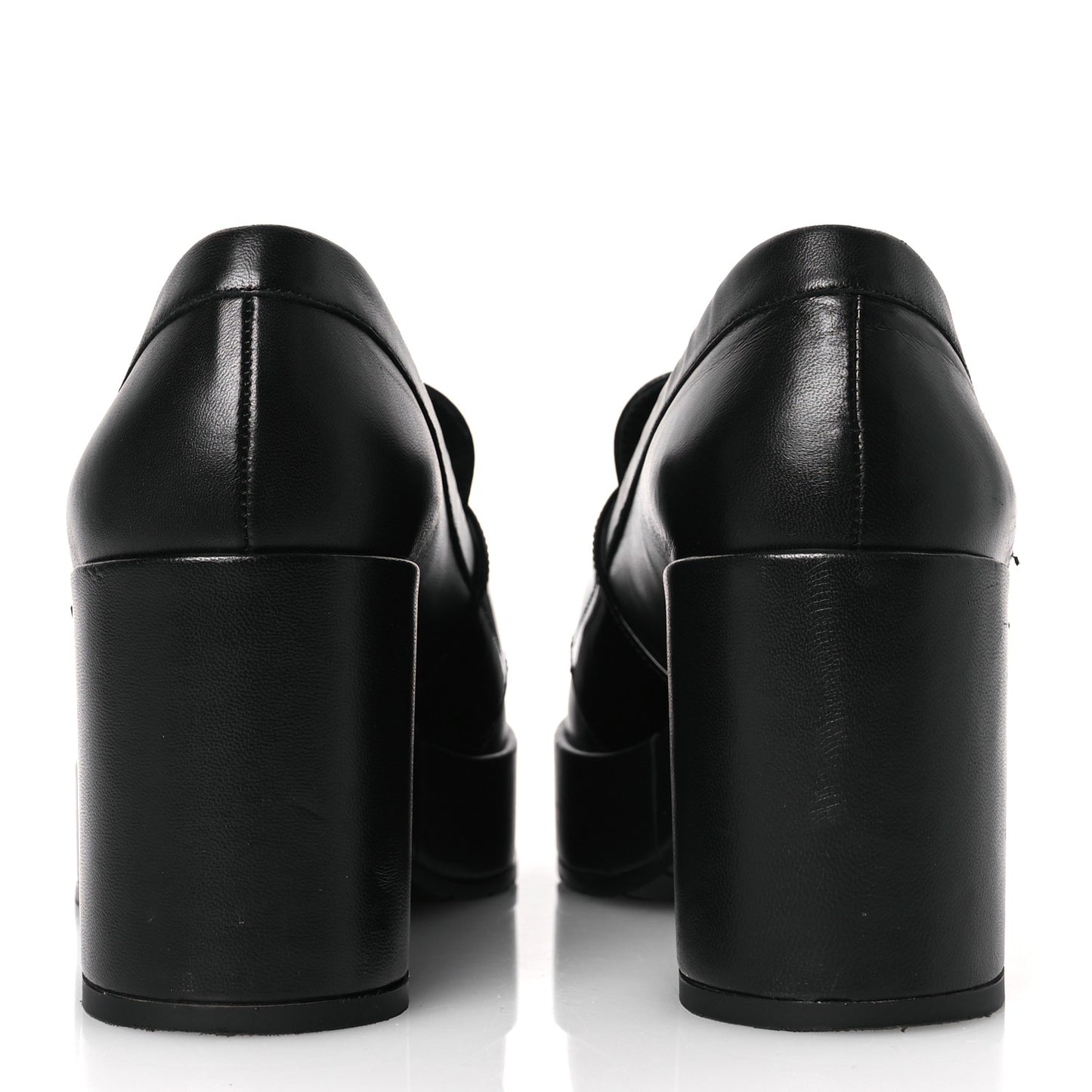 Lambskin Pearl Crystal Quilted CC Loafers 38 Black