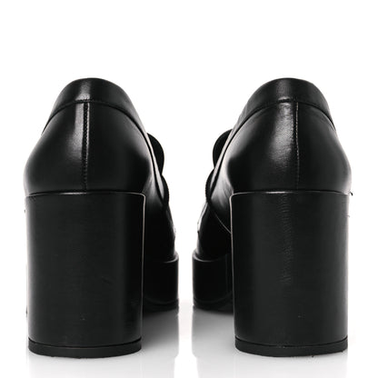 Chanel Lambskin Pearl Crystal Quilted CC Loafers 38 Black 6 of 17