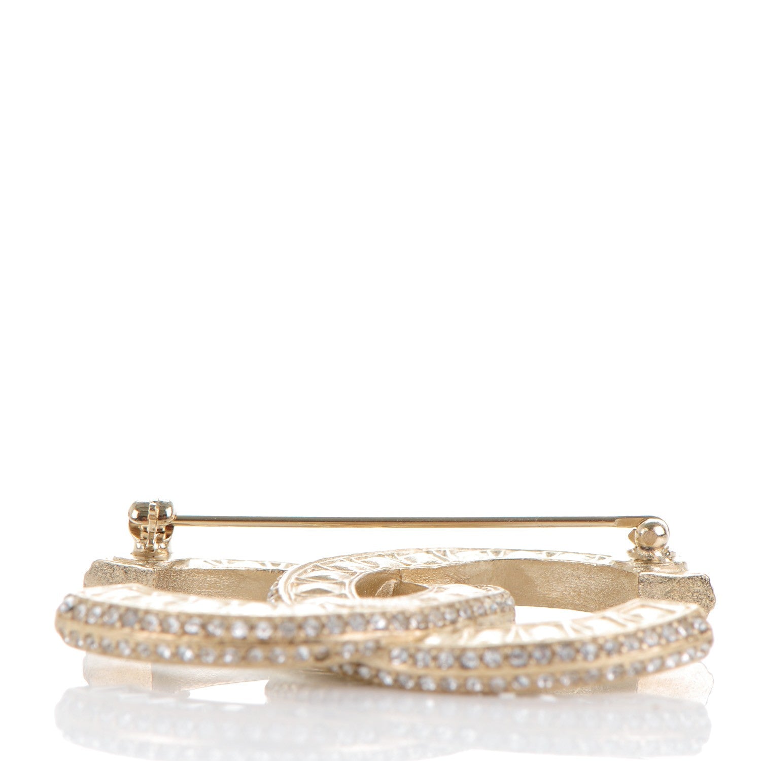 Chanel Baguette Crystal CC Brooch Gold 3 of 5