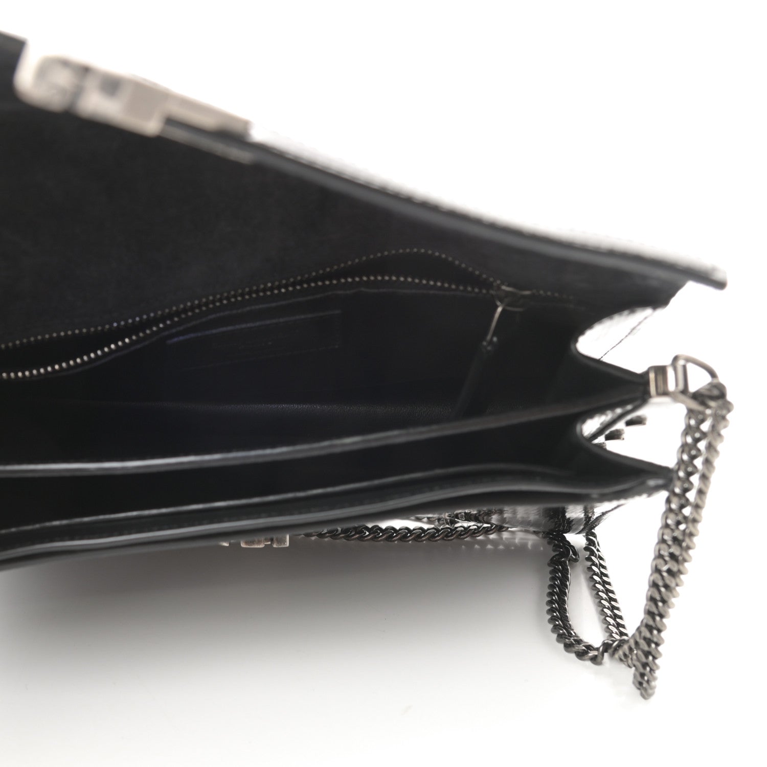 Saint Laurent Patent Monogram Cassandra Clasp Bag Black 5 of 12
