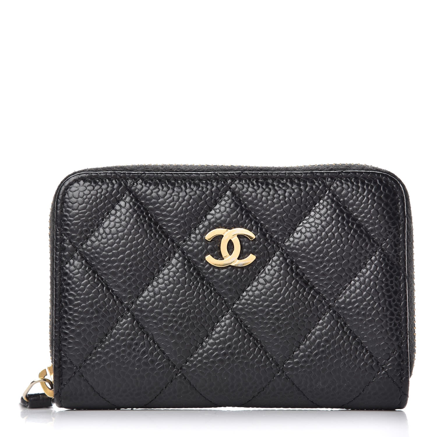 Chanel Caviar Quilted Zip Coin Purse Black 1 of 8