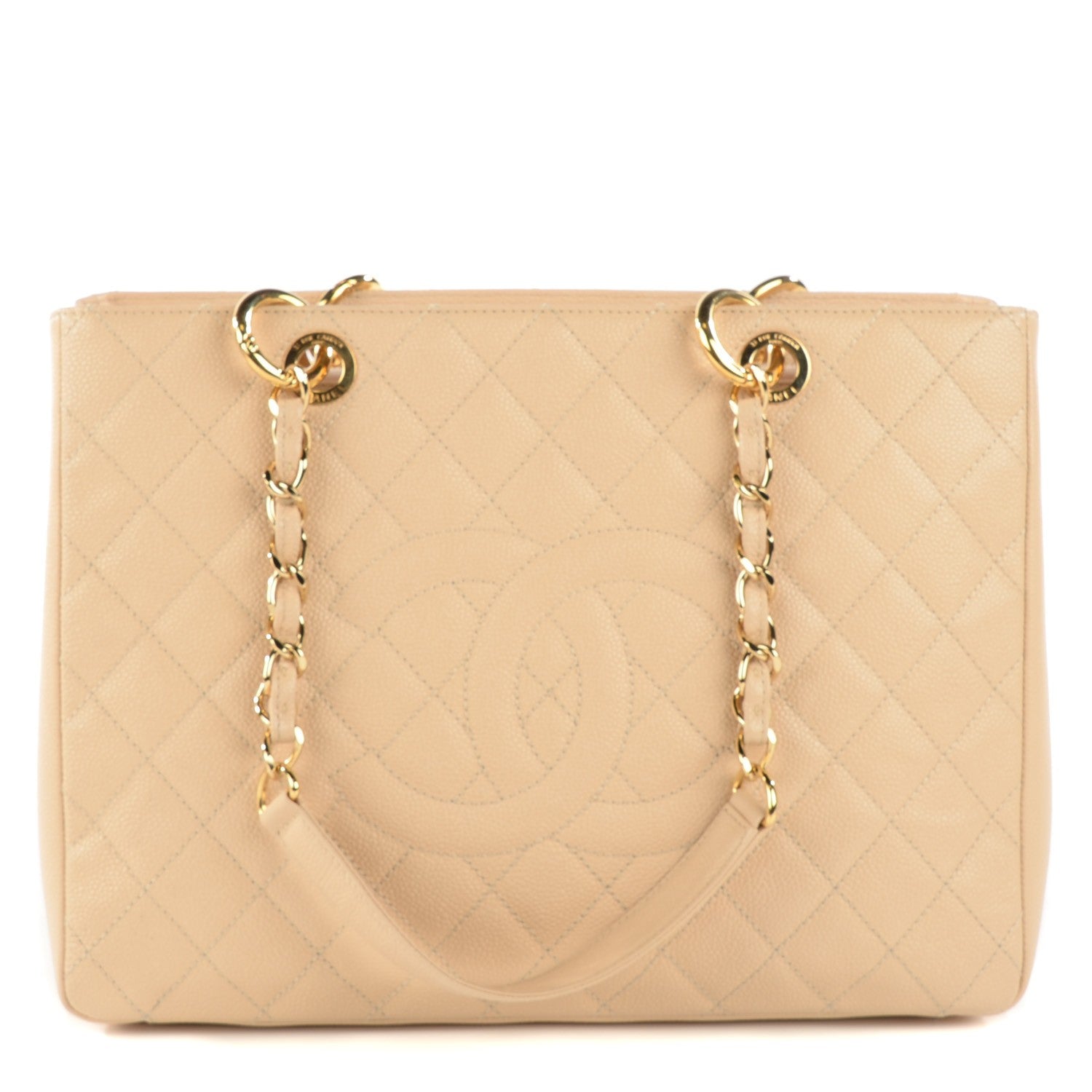 Chanel Caviar Quilted Grand Shopping Tote GST Beige 1 of 8