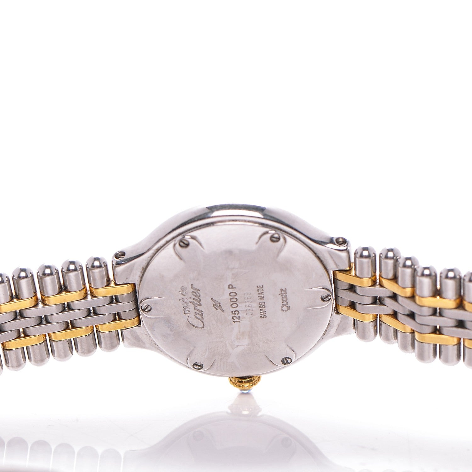 Cartier Stainless Steel 18K Yellow Gold 28mm Must De 21 Bullet Link Quartz Watch 5 of 5