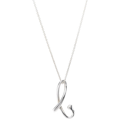 Tiffany Sterling Silver Elsa Peretti Letter B Pendant Necklace 1 of 9