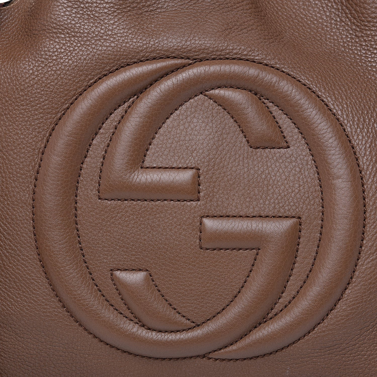 Gucci Pebbled Calfskin Medium Soho Chain Shoulder Bag Maple Brown 14 of 16