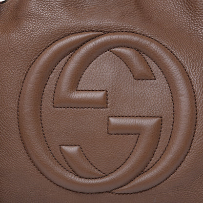 Gucci Pebbled Calfskin Medium Soho Chain Shoulder Bag Maple Brown 14 of 16