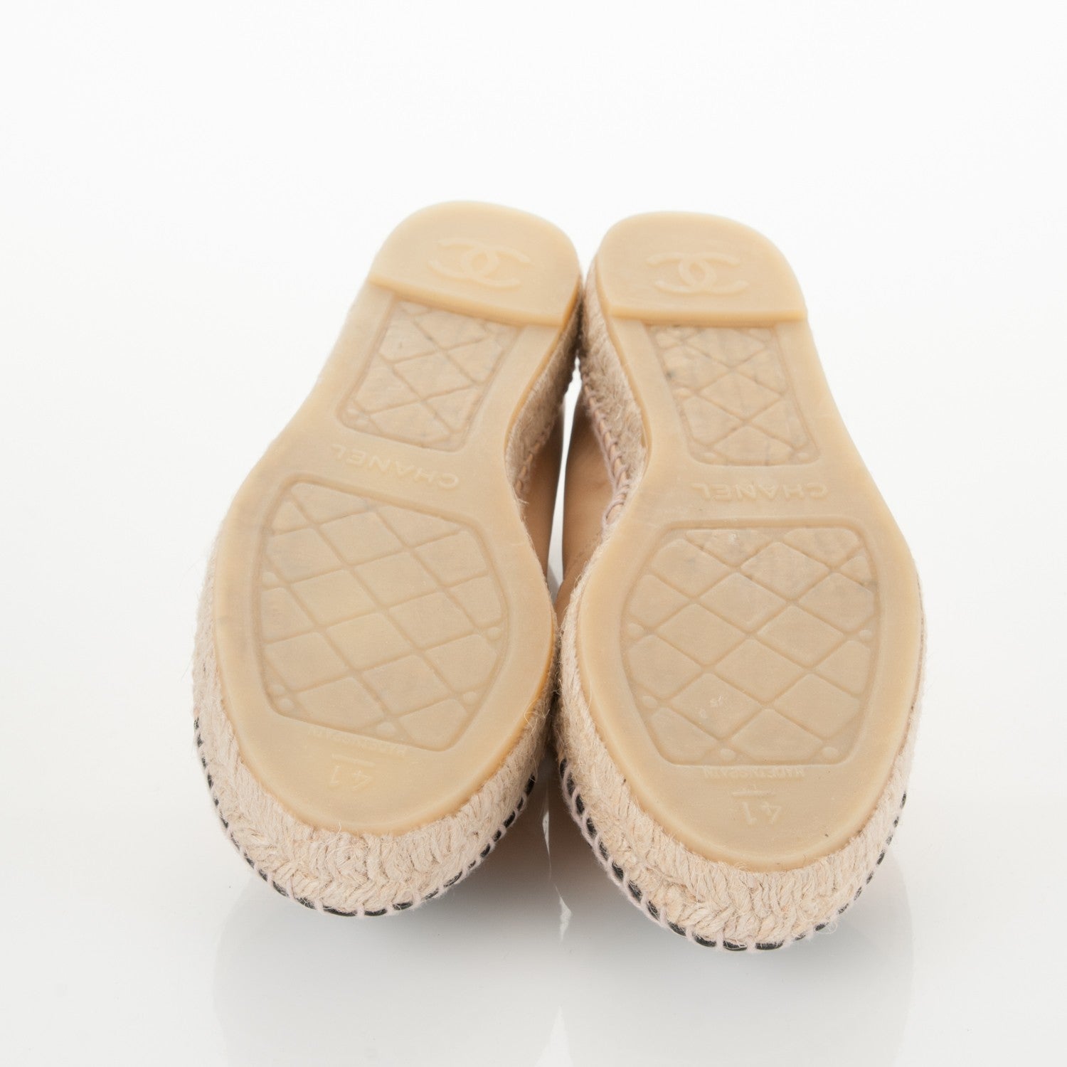 Chanel Lambskin CC Espadrilles 41 Beige Black 5 of 7